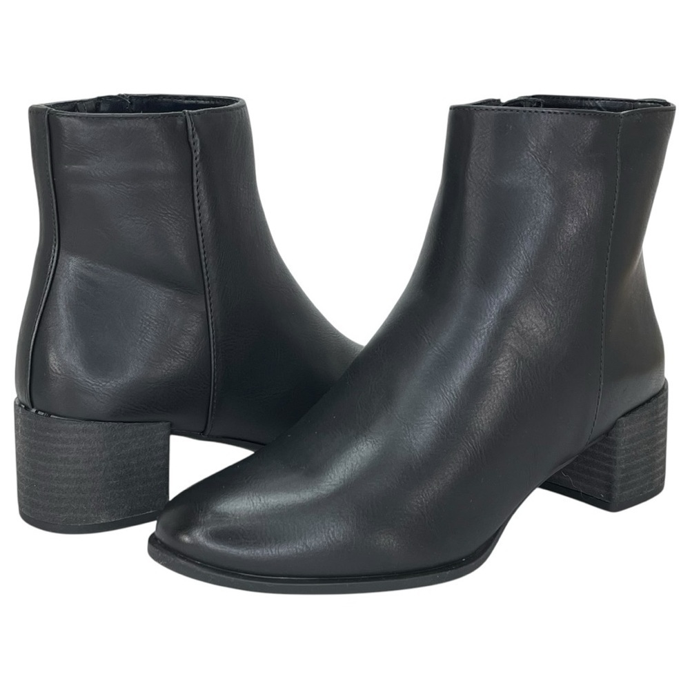 SOUL Naturalizer Rose Black Faux Leather Womens Ankle Boots Size 8.5M - Picture 2 of 13